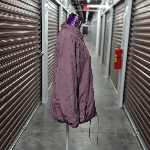 Retro Y2K PINK Size Medium Mauve‎ Pink Rain Coat w Snap Closure - Picture 4 of 8